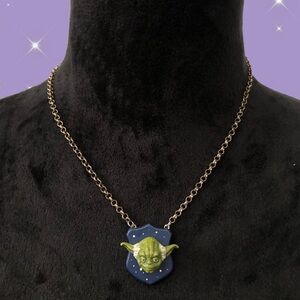 Luxcups Handmade Star Wars Yoda Bust Pendant Necklace
